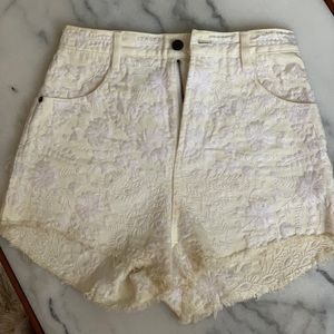 White FREE PEOPLE embroidered shorts